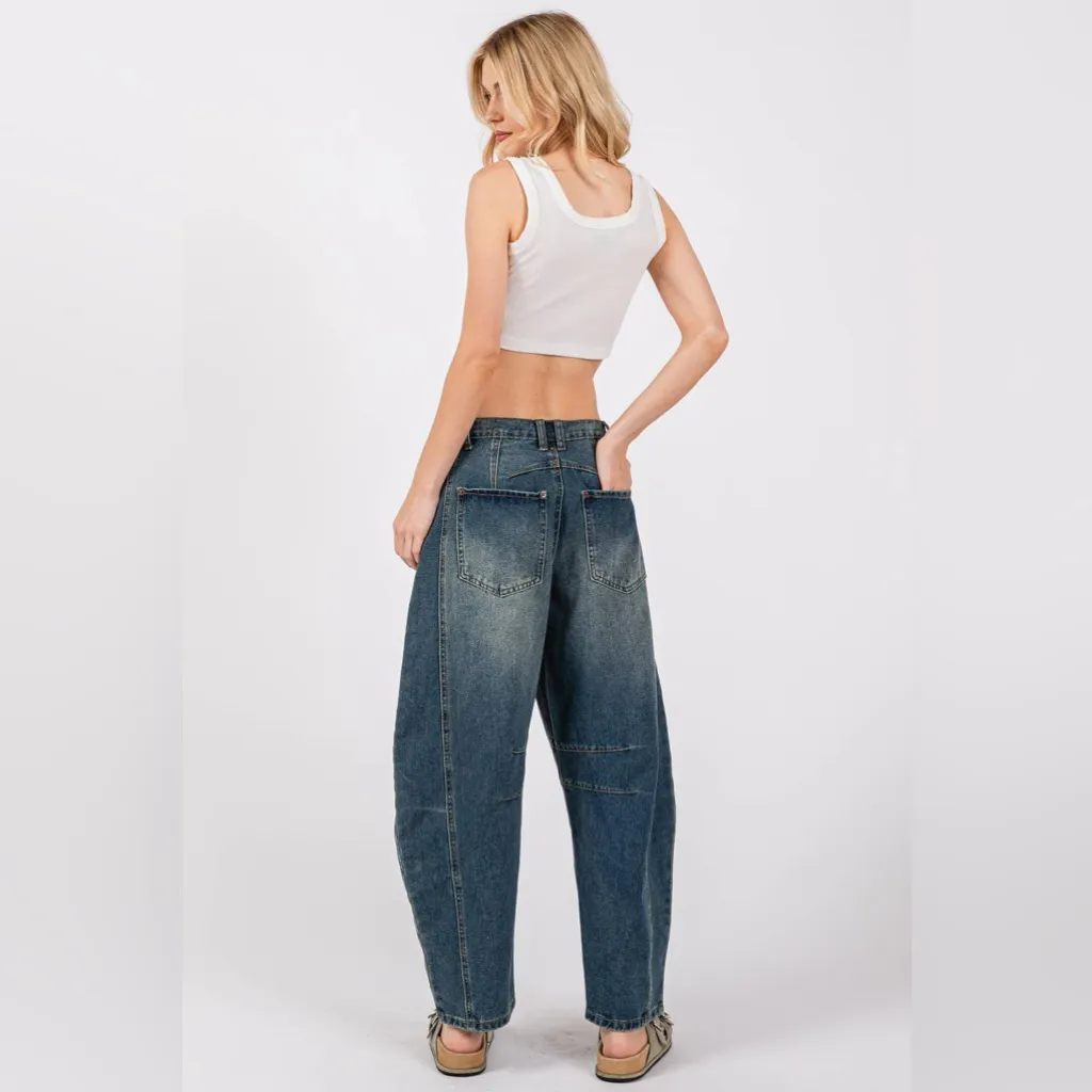 Sage + Fig Barrel Jeans size Medium Blue - Image 3