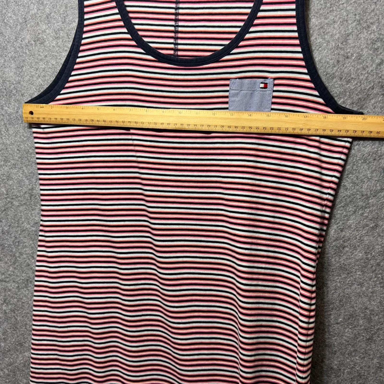 Tommy Hilfiger Tank Maxi Dress Striped Sleeveless Casual Pocket Large Red White‎ - Image 2