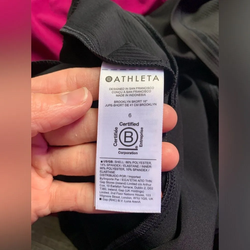 Athleta Brooklyn Skort Athletic Tennis Skirt Activewear Workout Black Size 6 - Image 11