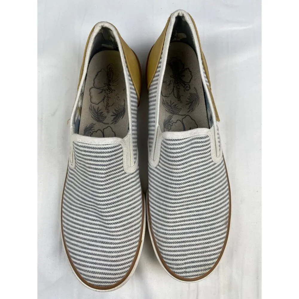 Tommy Bahama Women's White Striped/Yellow Shoes/ Slip on Size 9.5 SKU 4242 - Image 2