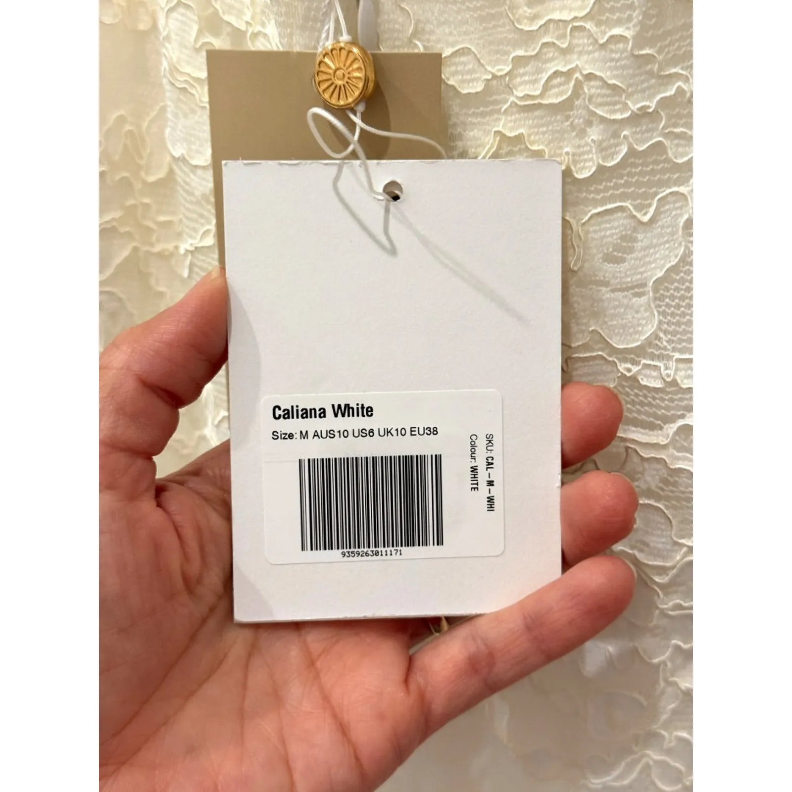 NWT Alamour Caliana Lace High Slit Bustier Gown Dress White Women's Size Medium - Image 6