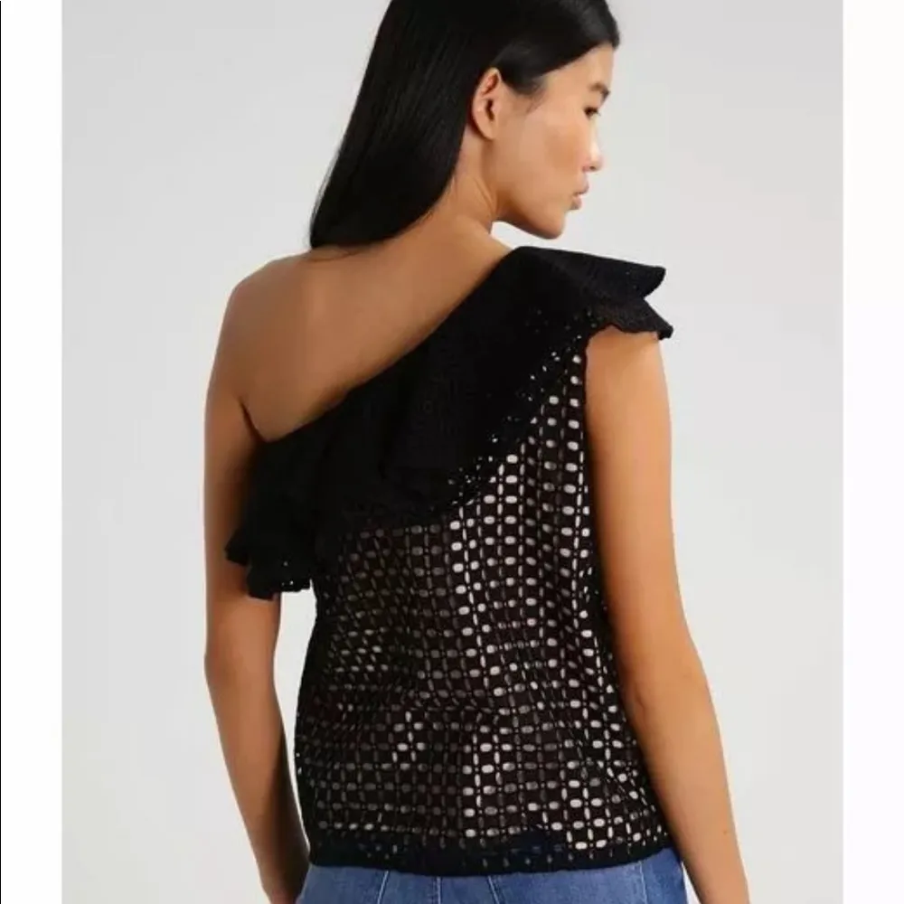 NWT J. Crew One-Shoulder Ruffle Eyelet Top Sz2 - Image 2