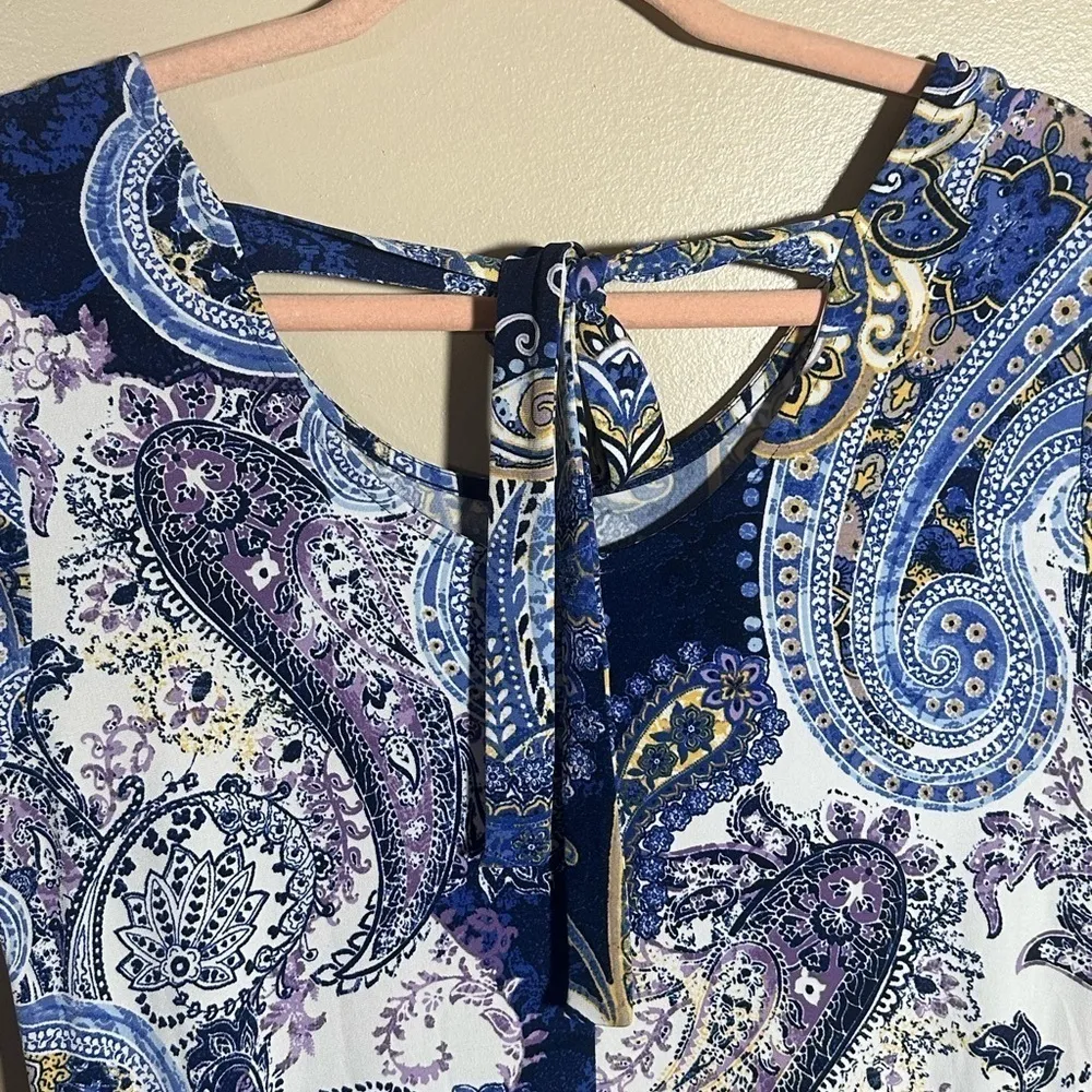 Chicos Paisley Asymmetrical Dress | 0‎ - Image 6