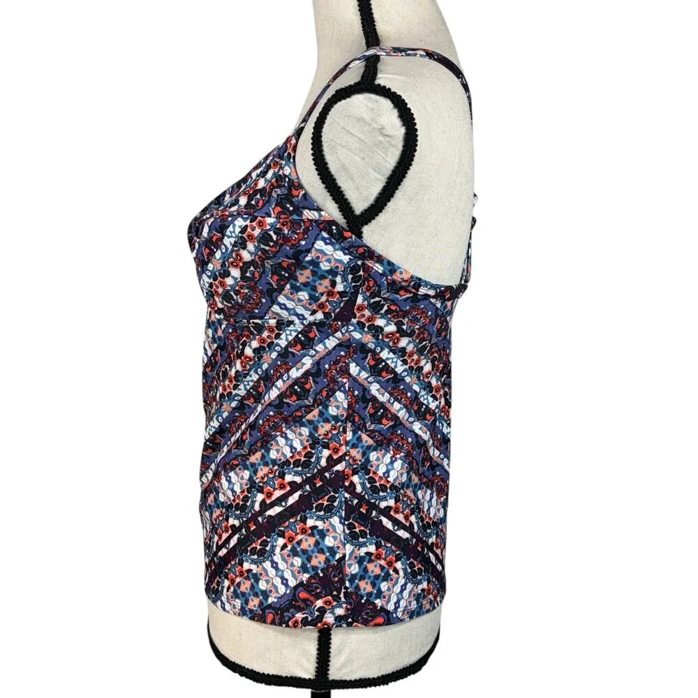 Athleta SZ 36 B/C Marrakesh Twister Tankini Swim Top Criss-Cross Straps Padded - Image 5