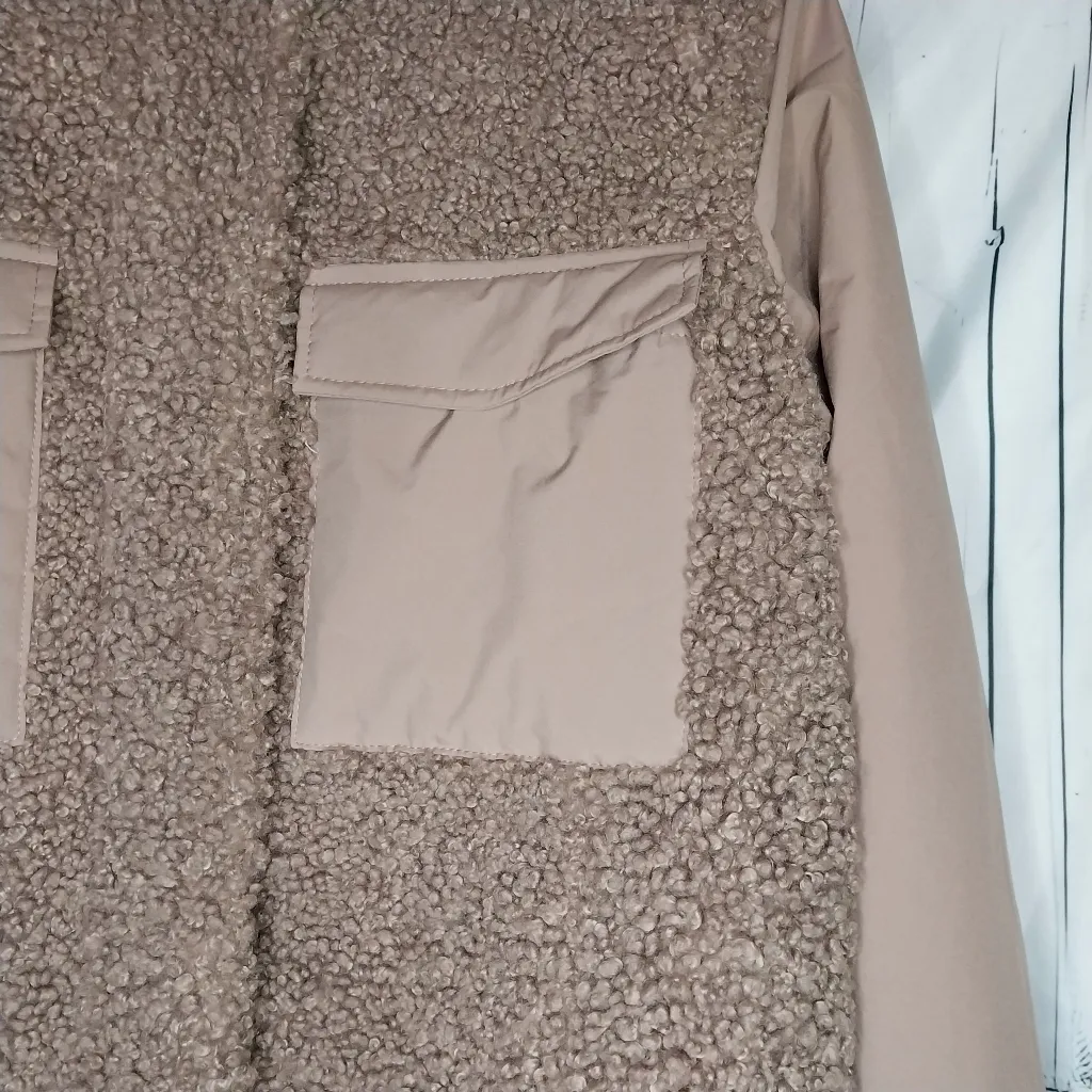 UpWest Women’s Utility Sherpa Bomber Jacket Pink Size M - Image 2