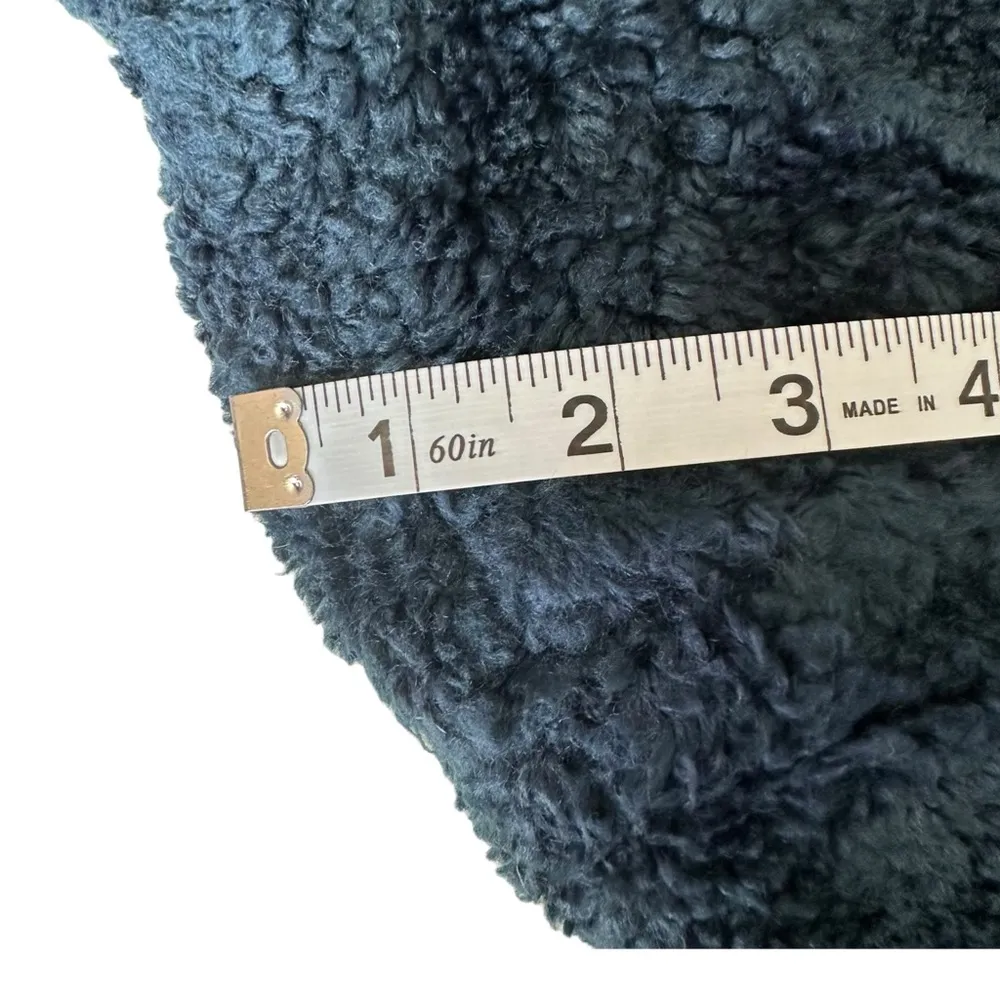 Fleece Sherpa Full Zip Navy Blue Jacket Women's Size Large - Image 5