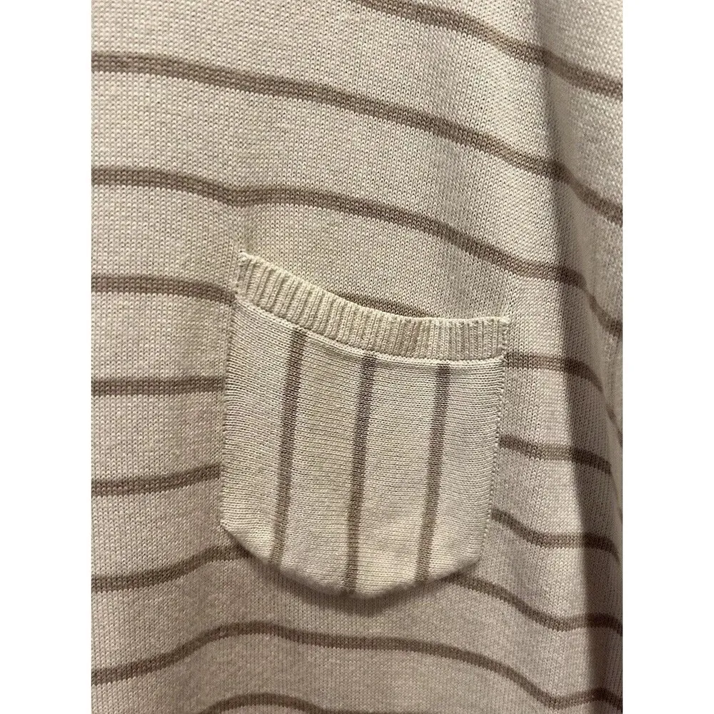 Garnet Hill 100% Pima Cotton Boxy Striped Sweater Lightweight Oversized Large - Image 2