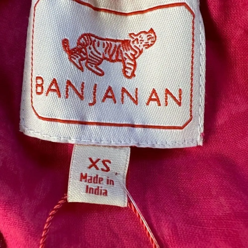 Banjanan Women Pink Penelope Tiered Ruffled‎ Dress Shadow Bloom Paradise Size XS - Image 9