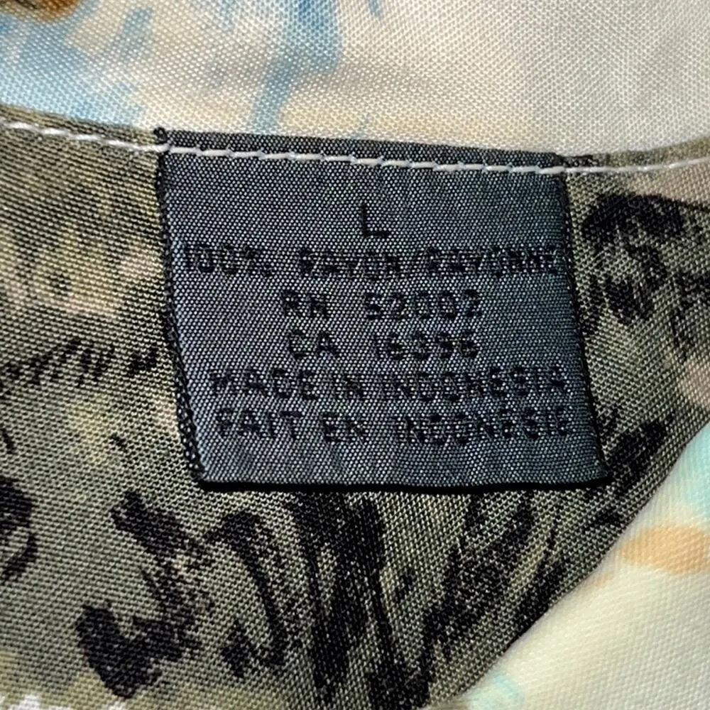 Vintage Liz Wear 90's casual button down safari animals zebra lions elephants White Size L - Image 4