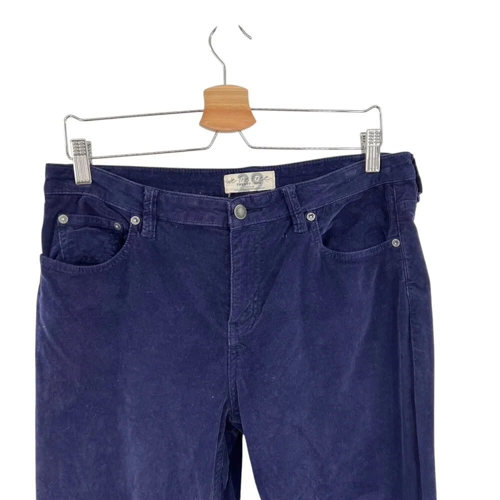 Free People We The Free Jayde Cord Flare Pants Raw Hem Blue Size‎ 29 - Image 2