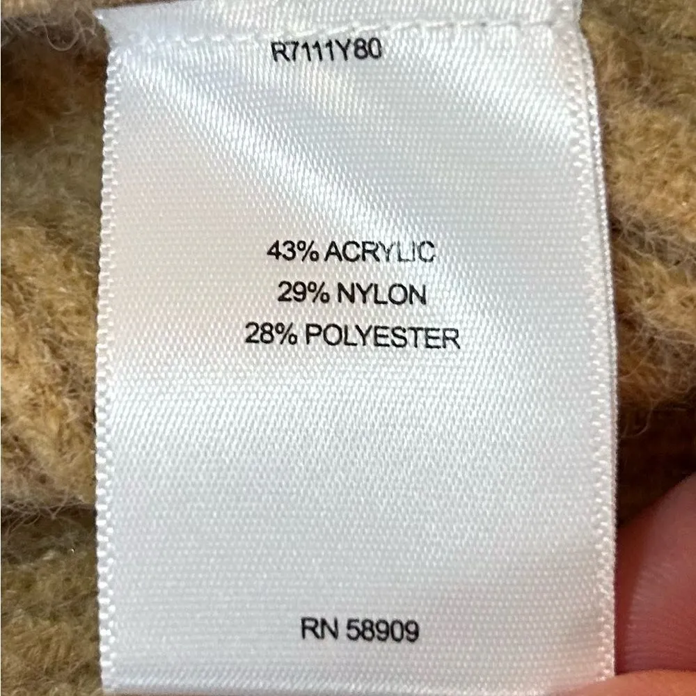 NEW a loves a Teardrop Mock Neck Balloon Sleeve Sweater Dress Camel LARGE - Image 8