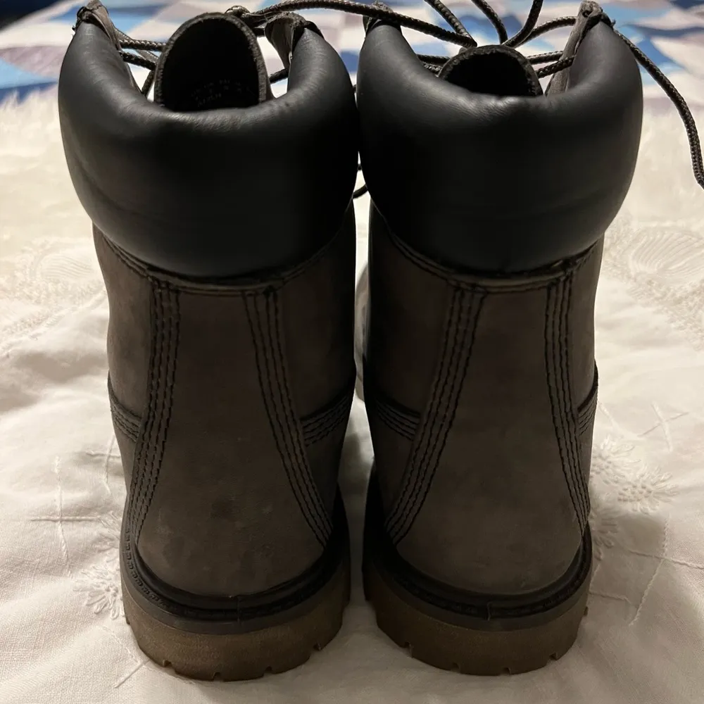 Timberland Leather Lace Up Boots A12LH Hidden Wedge Women’s Size 8 Wolf Gray - Image 9