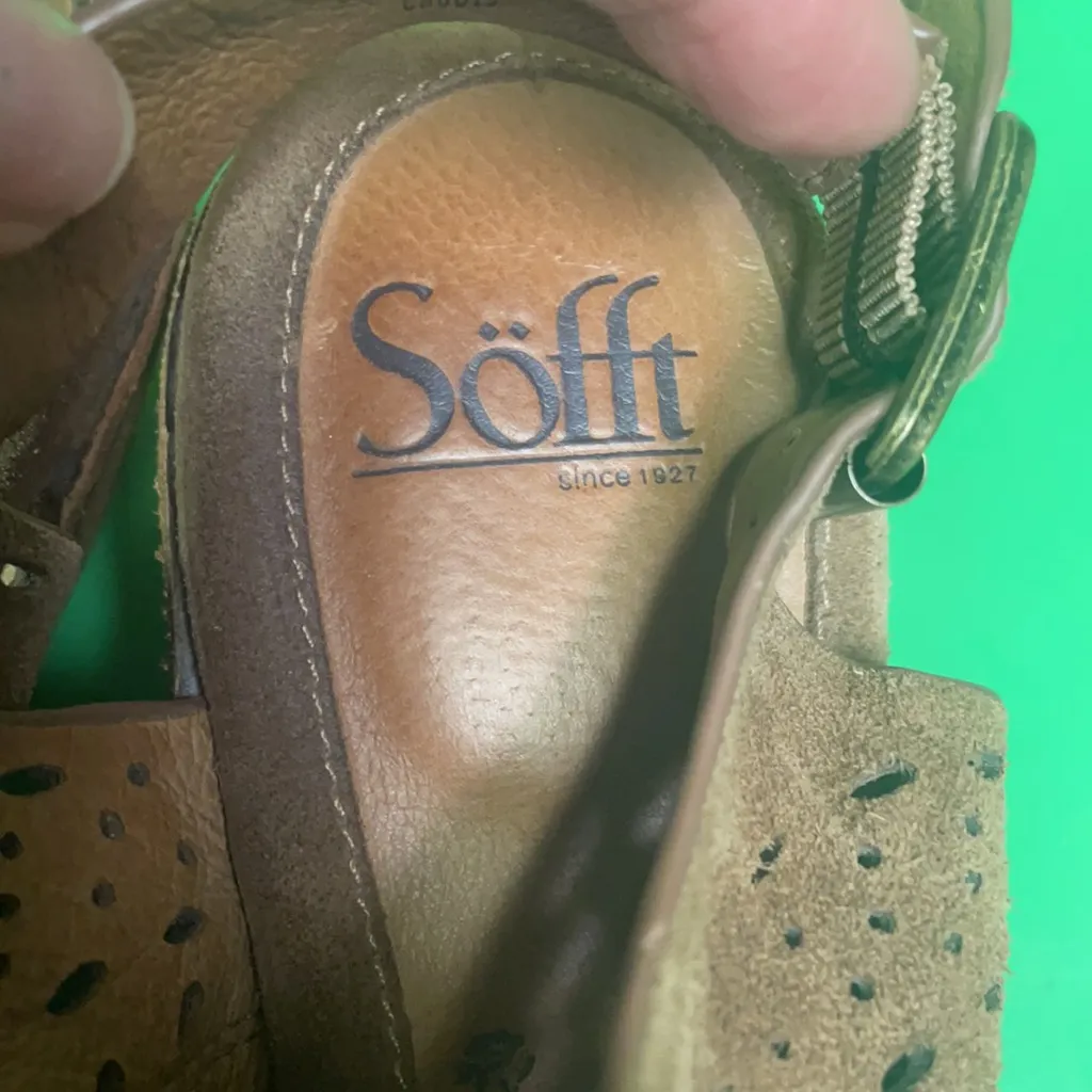 Sofft chunky sling back shoes with original box Tan Size 9 - Image 6
