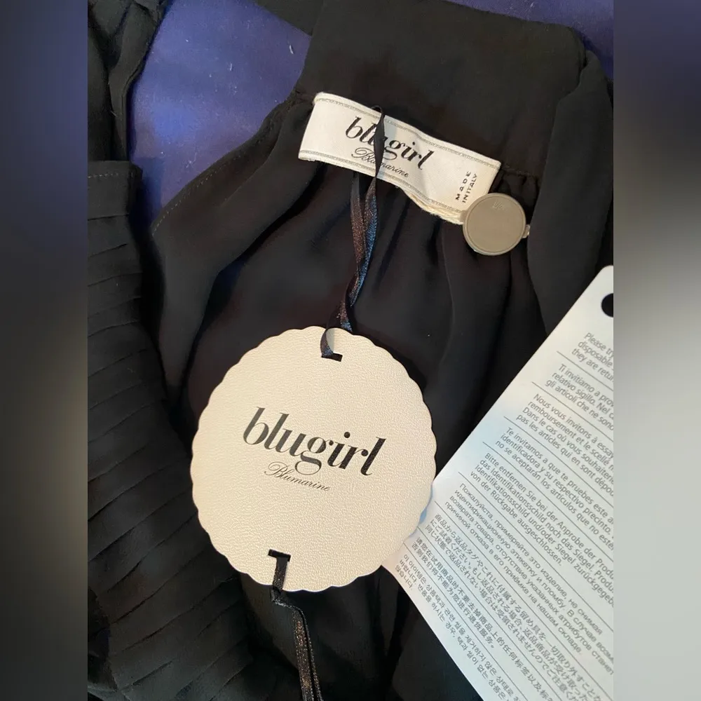 Blugirl Blumarine black high neck pleated maxi formal dress NWT Size 4 - Image 4