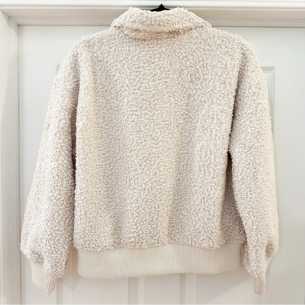 Universal Thread Sherpa Long Sleeve Full-Zipper Bomber Jacket Ivory sz Small - Image 6