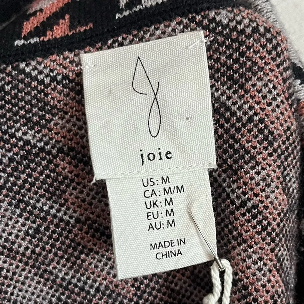 J Joie • NWT Pink Grey Knit Houndstooth Blazer Sweater - Image 5