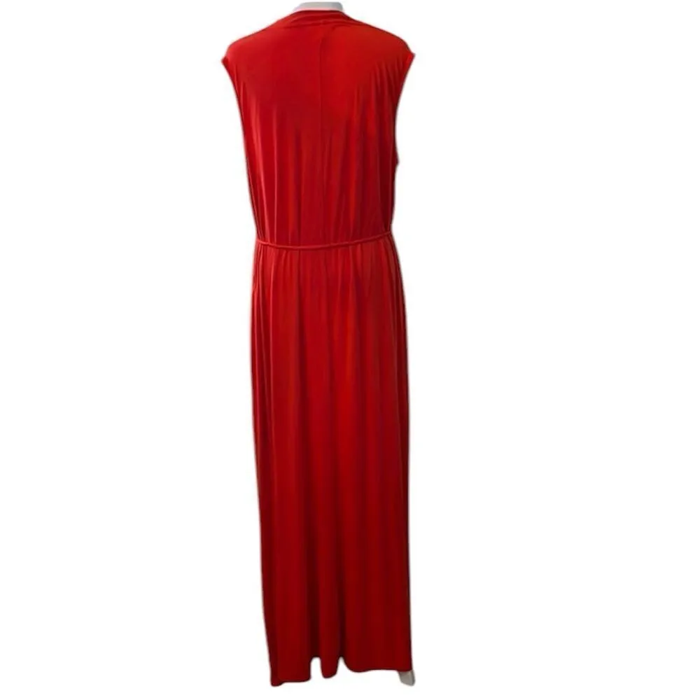 Matilda Jane flaming orange szL sleeveless braided tassel tie maxi dress EUC - Image 2