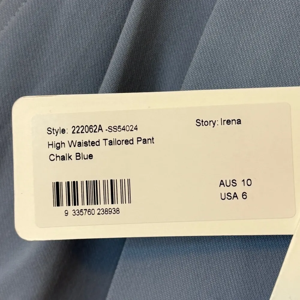 NEW Shona Joy High Waisted Tailored Pant Size 6 Chalk Blue Irena NWT Revolve - Image 5