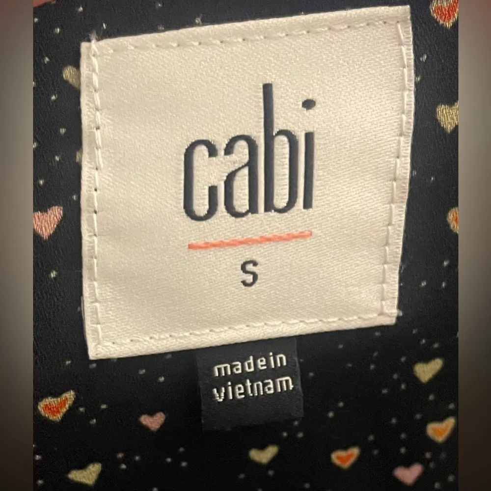 CAbi- Black Blouse with Heart Pattern Size S - Image 7