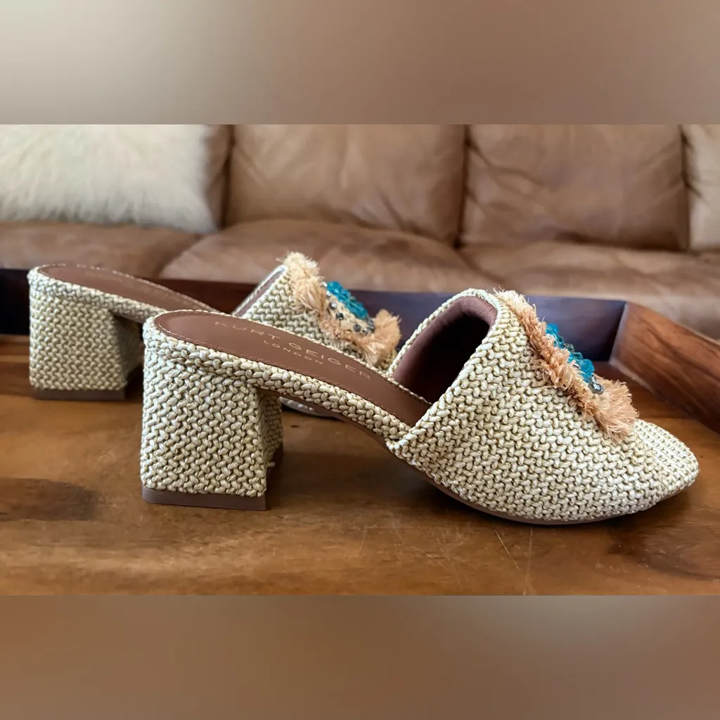 KURT GEIGER London Eye Raffia Sandals - Image 6