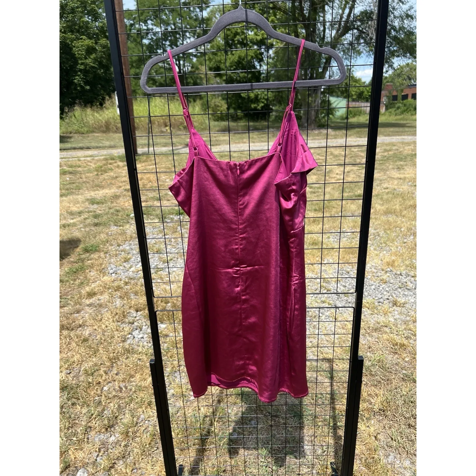 Lulus Stay Celebrating Magenta Satin Bodycon Mini Dress Size‎ Medium M - Image 4