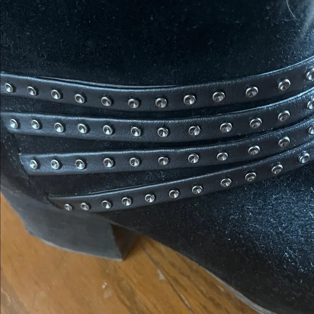 Jessica Simpson Black Ankle Booties with Studded Straps - Image 2