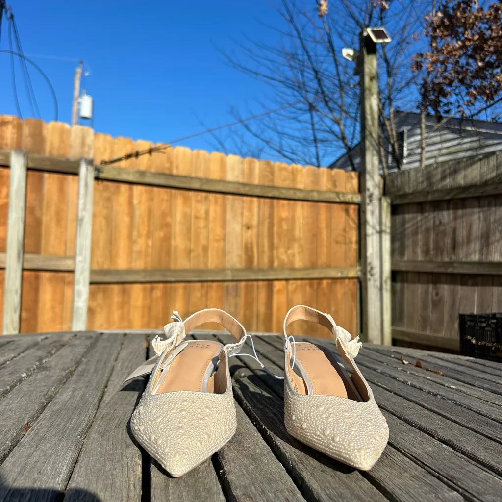 Nwt Women's Milan Slingback Heels - A New Day size 8 pearl wedding guest spring - Image 2