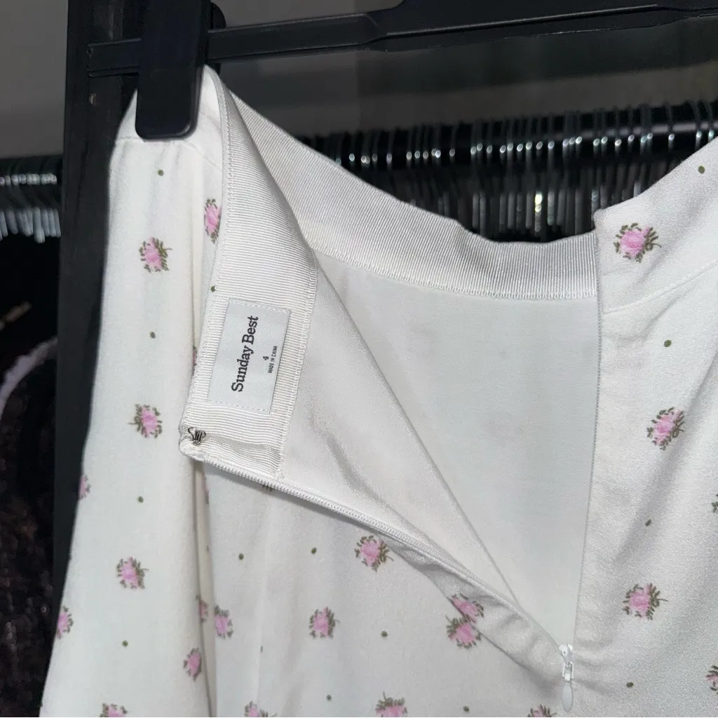 Aritzia Sunday Best Lollipop Skirt White Lilac Bloom Floral A - Image 5