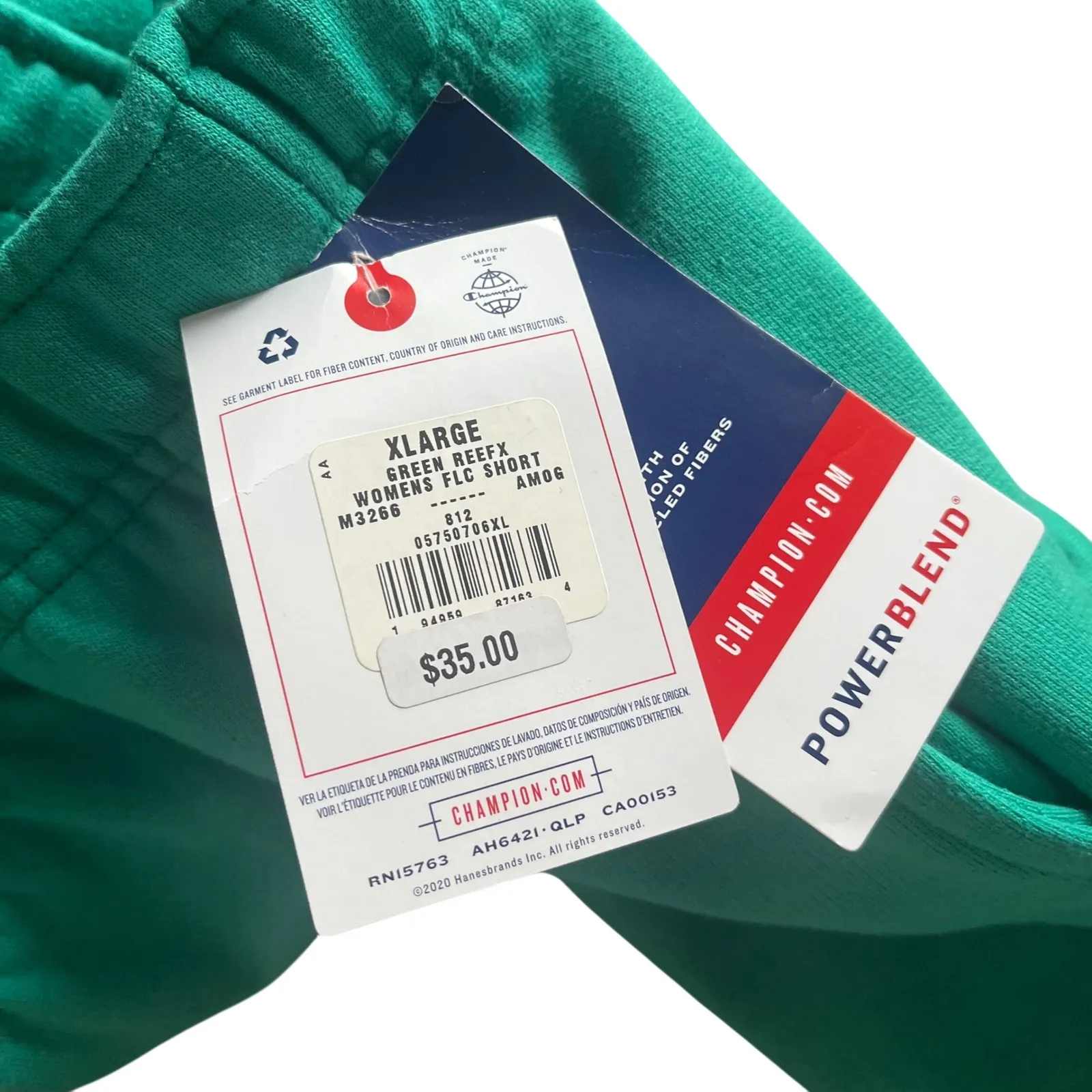 Champion Womens XL Green Reelflex Fleece Short Athleticwear Lounge Casual - Image 6