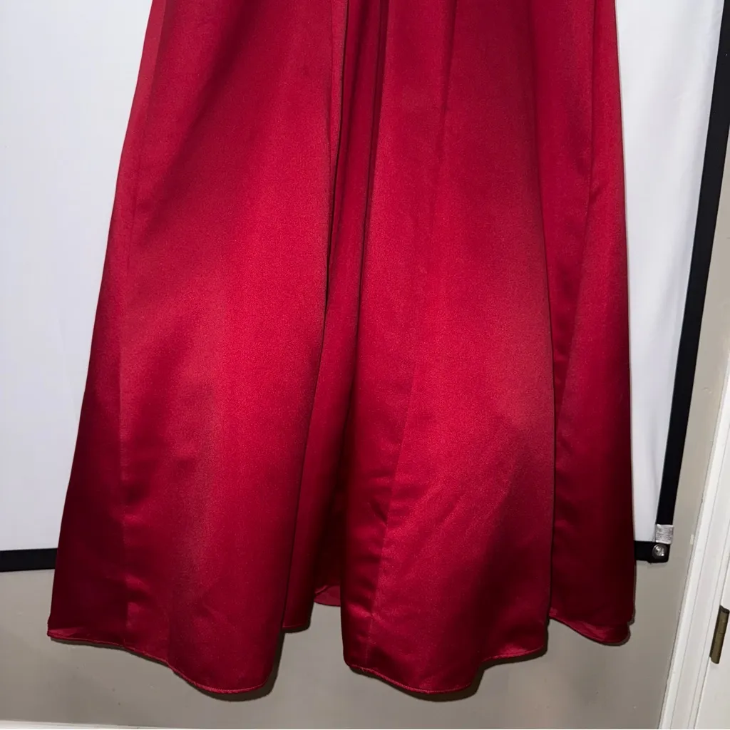 Dark Red Strapless David’s Bridal Formal Gown Prom Bridesmaids‎ Gala - Image 11