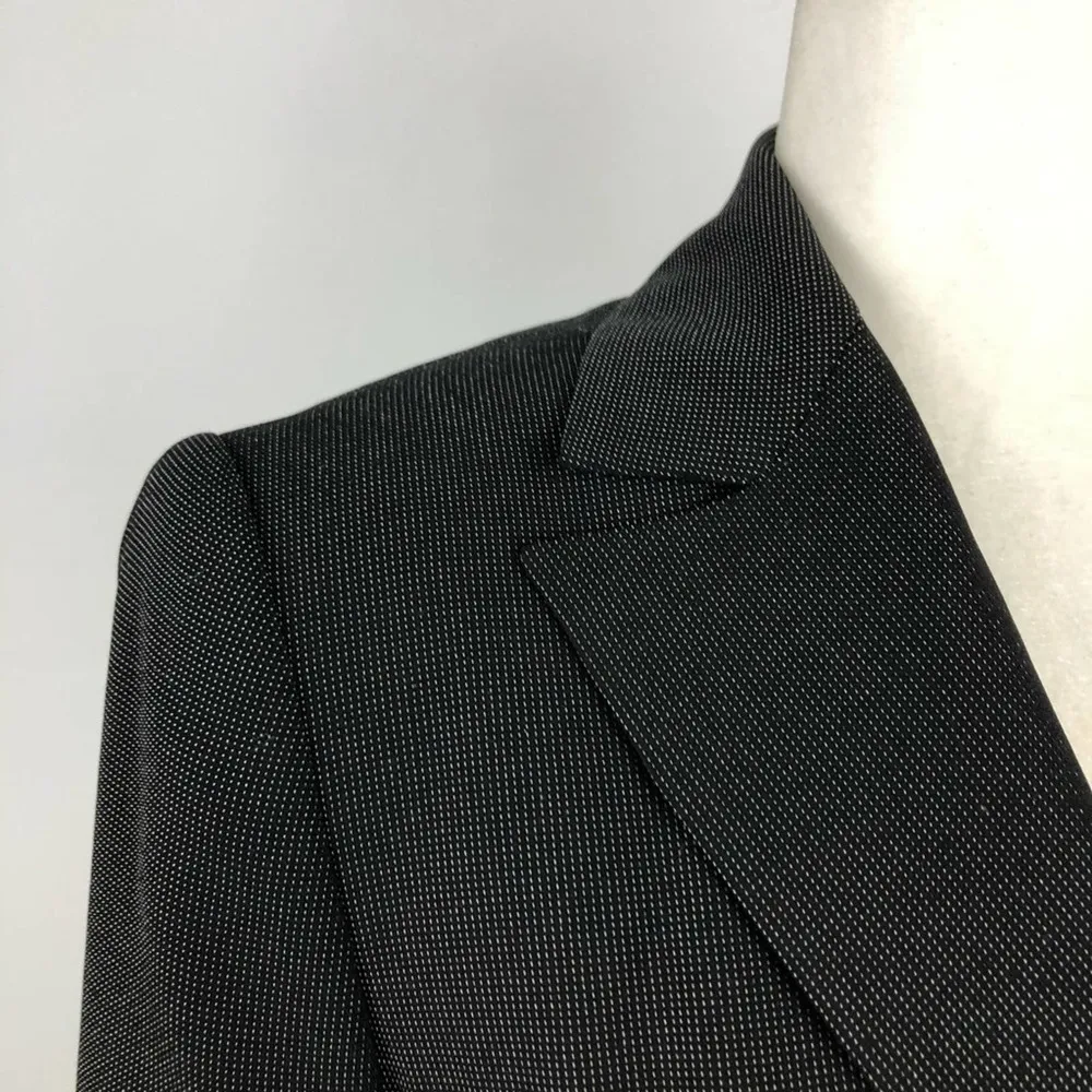 BCBGmaxazria Mini Polka-Dot Black Blazer Size 4 - Image 4