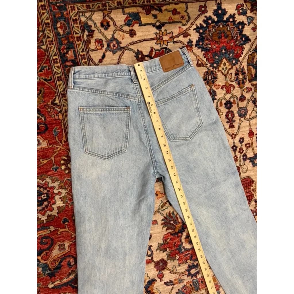 Denim Forum The Joni High Rise Loose Jeans Distressed Light Wash Women’s Size 28 - Image 9