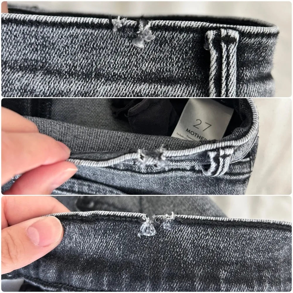 Mother The Insider Crop Step Fray jeans Train Stops 27 Gray - Image 15