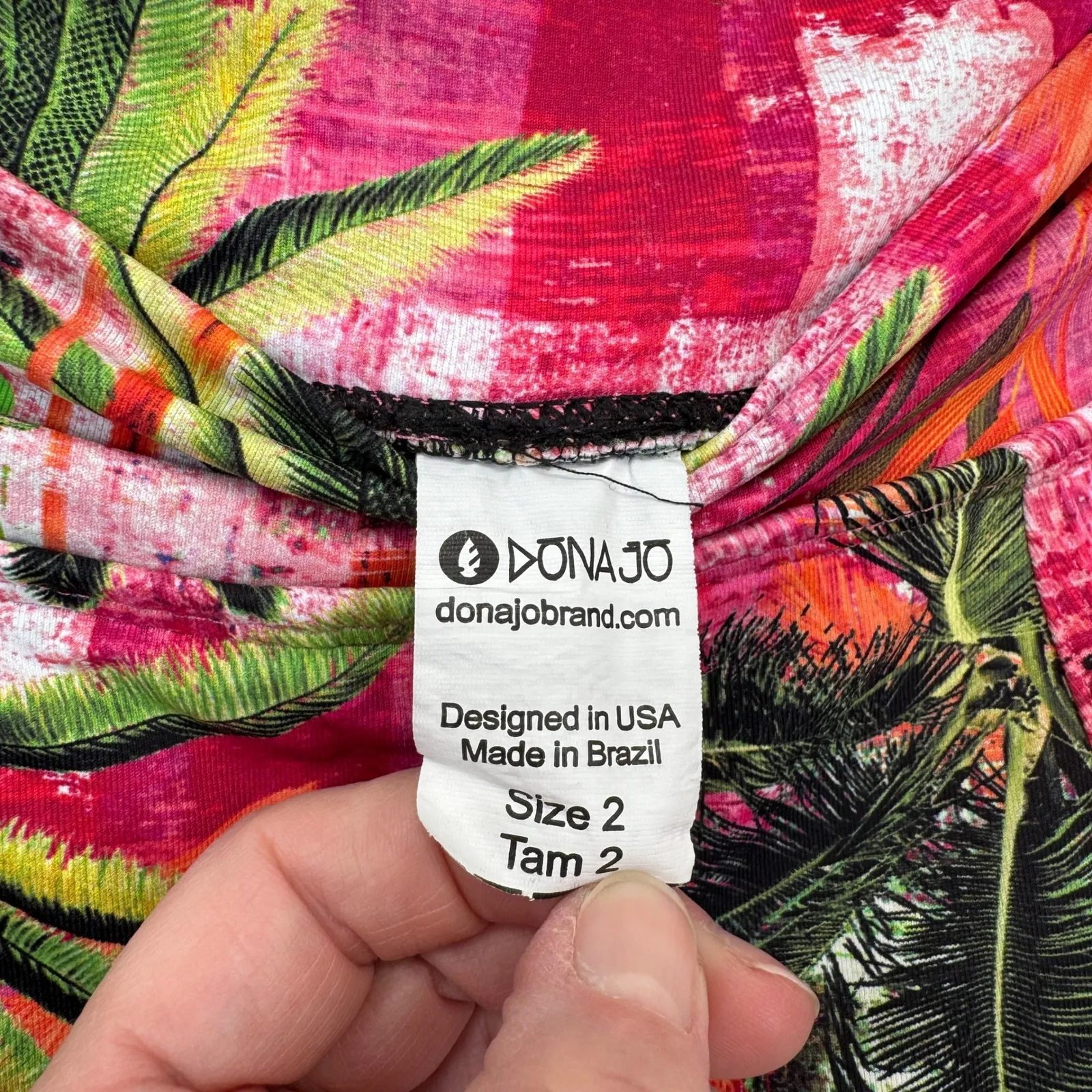 DONA JO Tropical Palm Tree Print Athletic Skort Womens 2 Large Golf Tennis Pink - Image 9