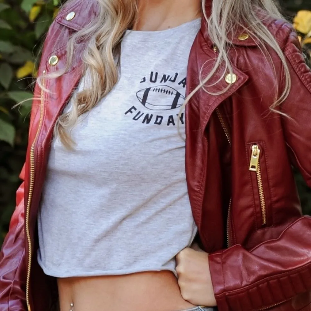 Cropped “Sunday Funday” Graphic Tee‎ - Image 6