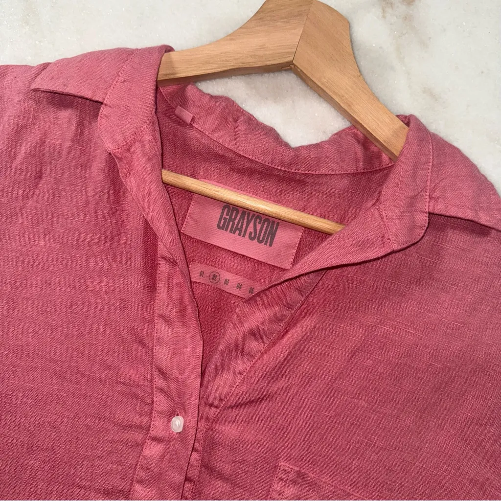 Grayson x Frank & Eileen The Artist Short Sleeve Linen Maxi Dress Pink - Image 2