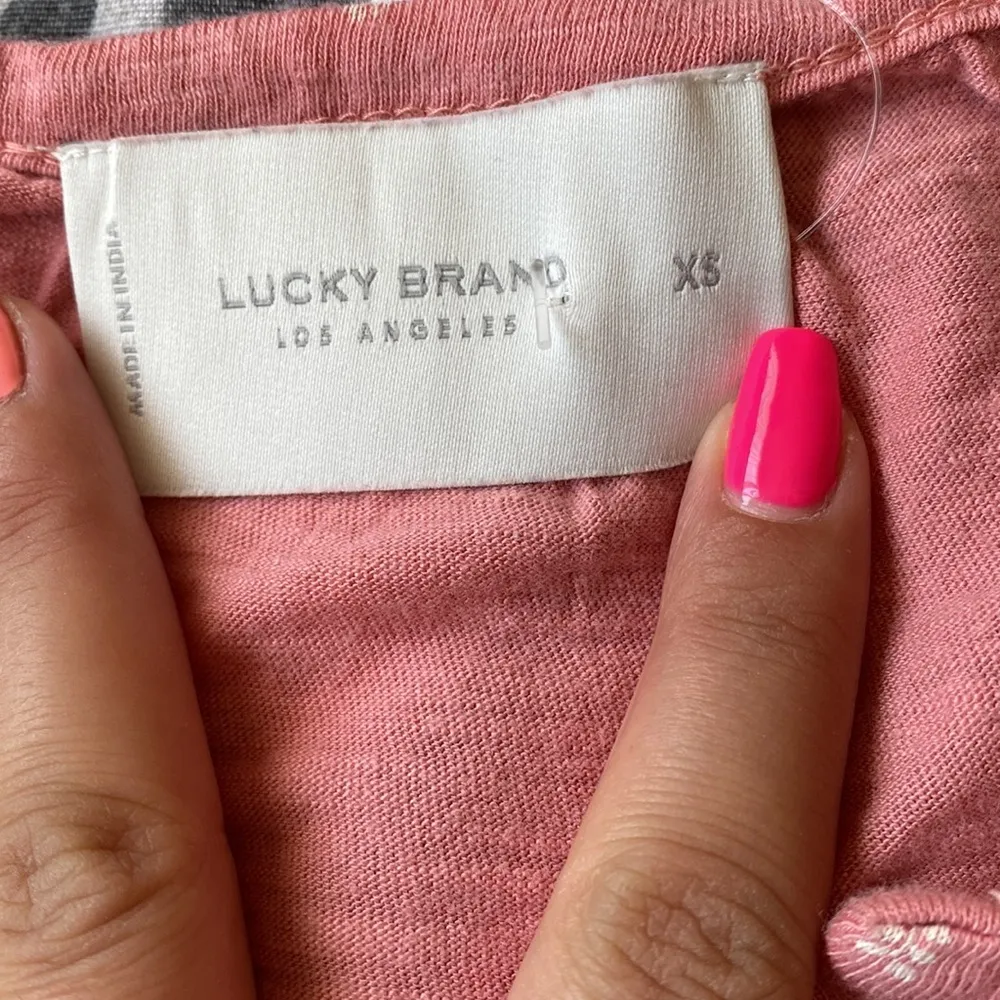 Lucky Brand Pink Floral Bell Sleeve Bohemian Tunic Top - Image 3