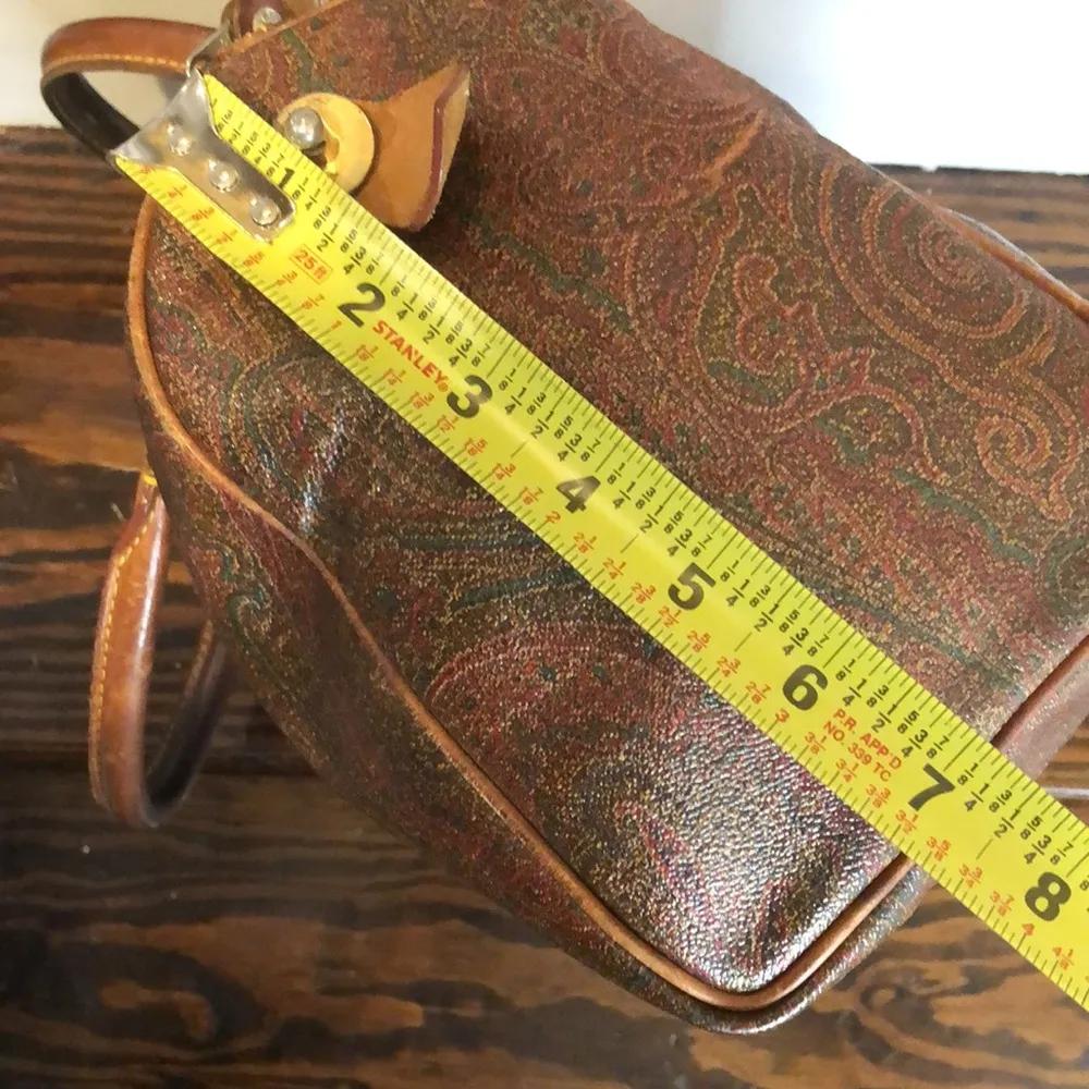 ETRO Red Paisley Boston Travel Bag Speedy 30 Top Handle Tote Lock and Keys - Image 12