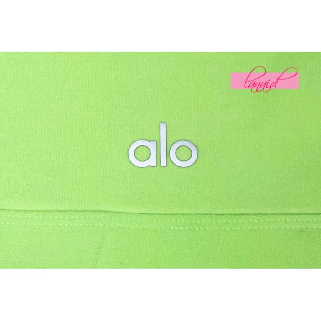 Alo Courtside Tennis Dress Ultramint Neon Green Padded A-Line Skater Skort L - Image 7