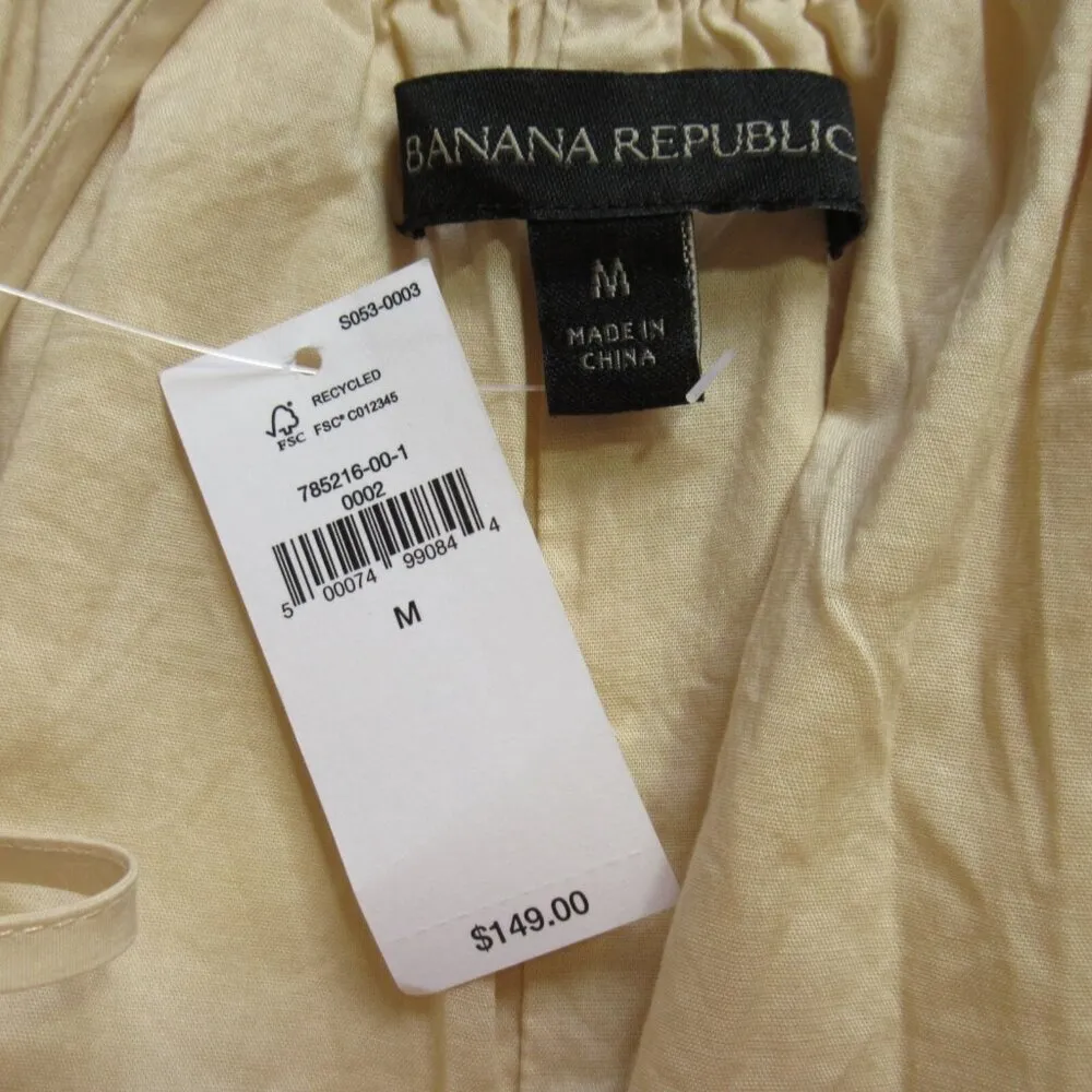 NWT Banana Republic Poplin Backless Maxi in Ivory Cotton Tank Dress M - Image 3