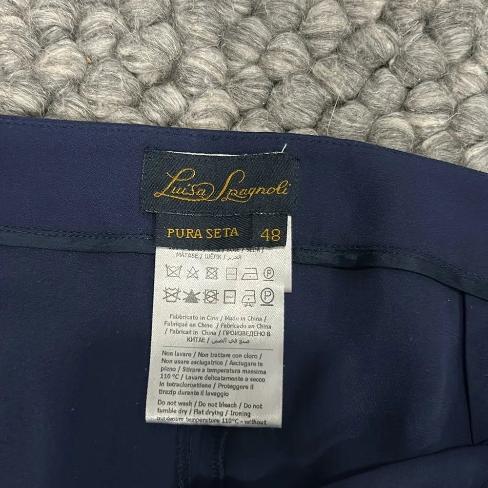 Luisa Spagnoli Navy Silk Flowy Lightweight Straight - Image 6