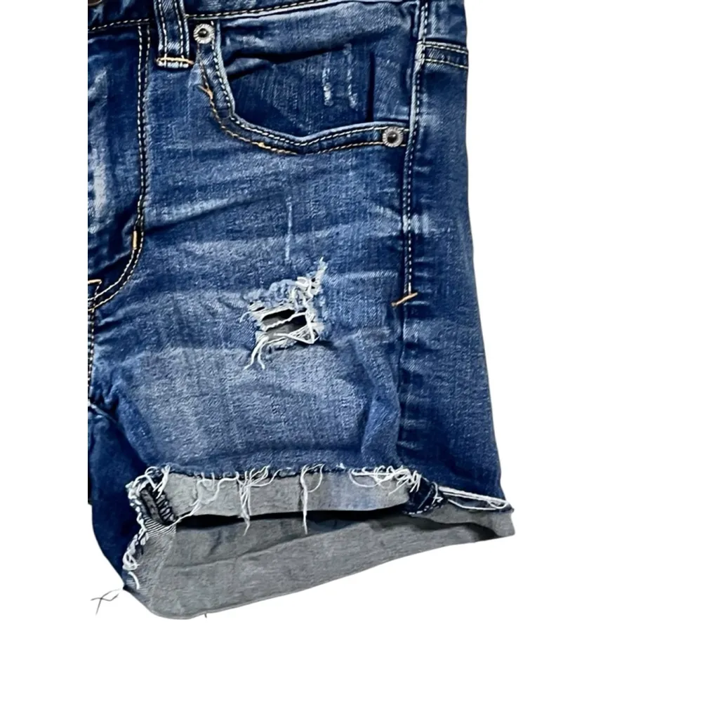 American Eagle Super Super Stretch Distressed Cutoff Denim Jean Shorts Size 2 - Image 3