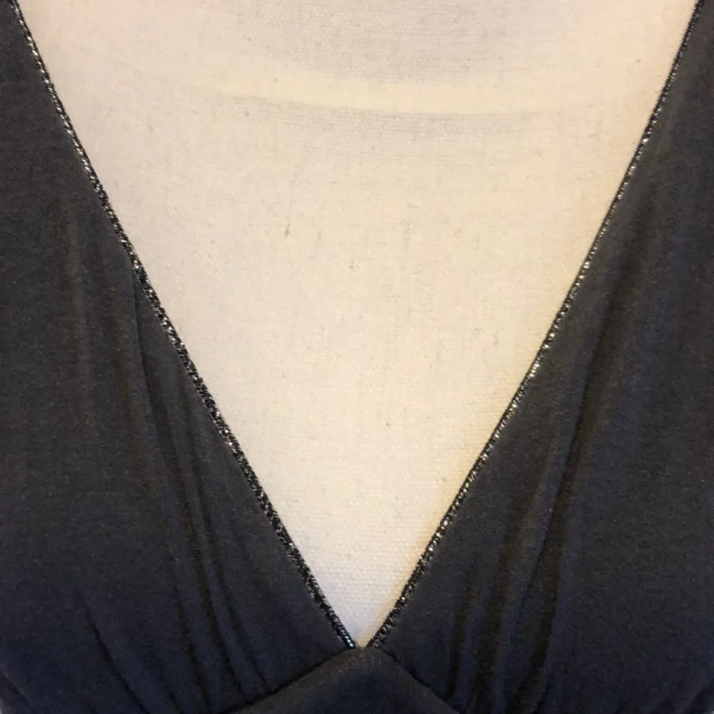 Ella Moss Dark Gray V Neck Flowy Tank Top - Image 2