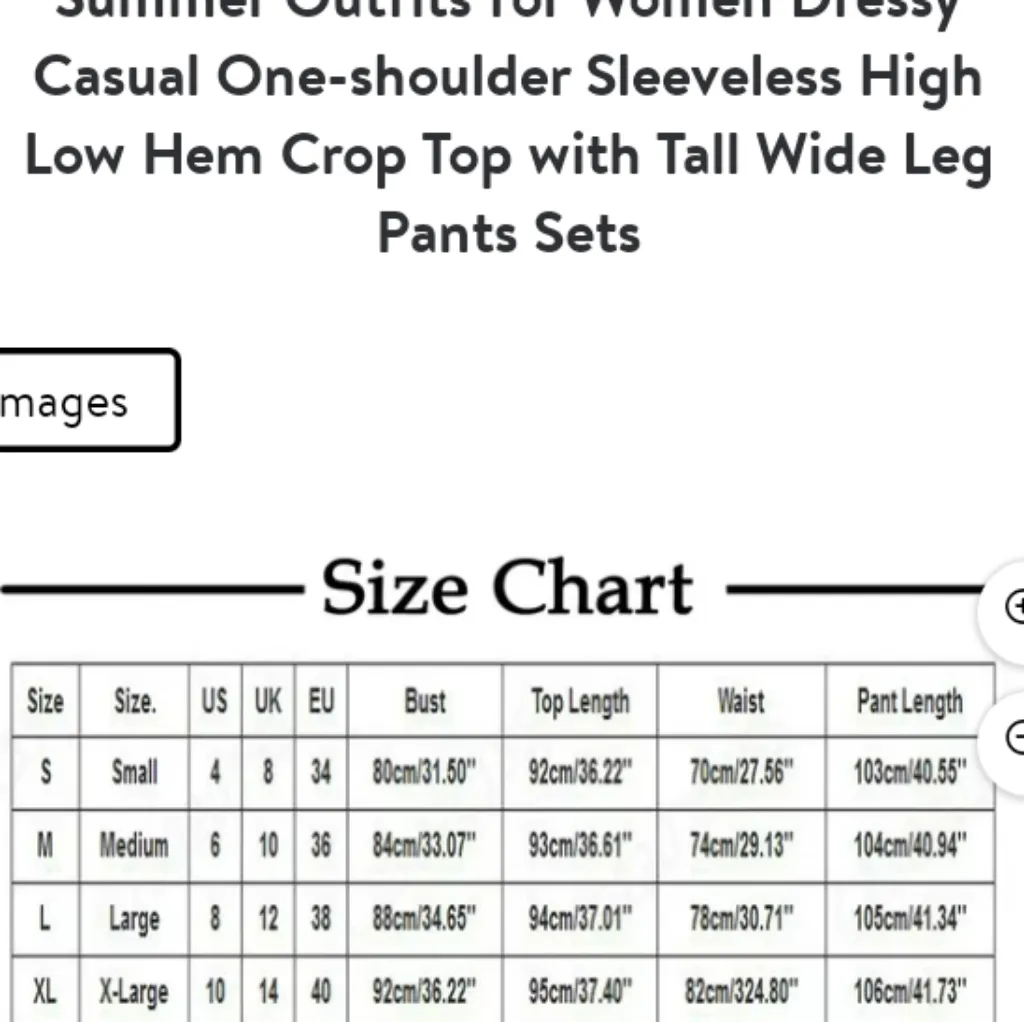 Women One Shoulder Hi Lo Cropped Satin Wide Leg Set in beige sz xl - Image 7