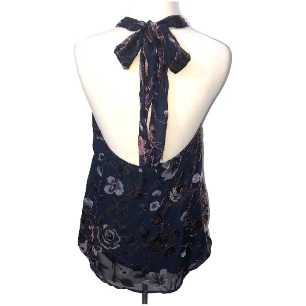 ASTR the Label Burnout Velvet Halter Neck Top Small EUC - Image 7