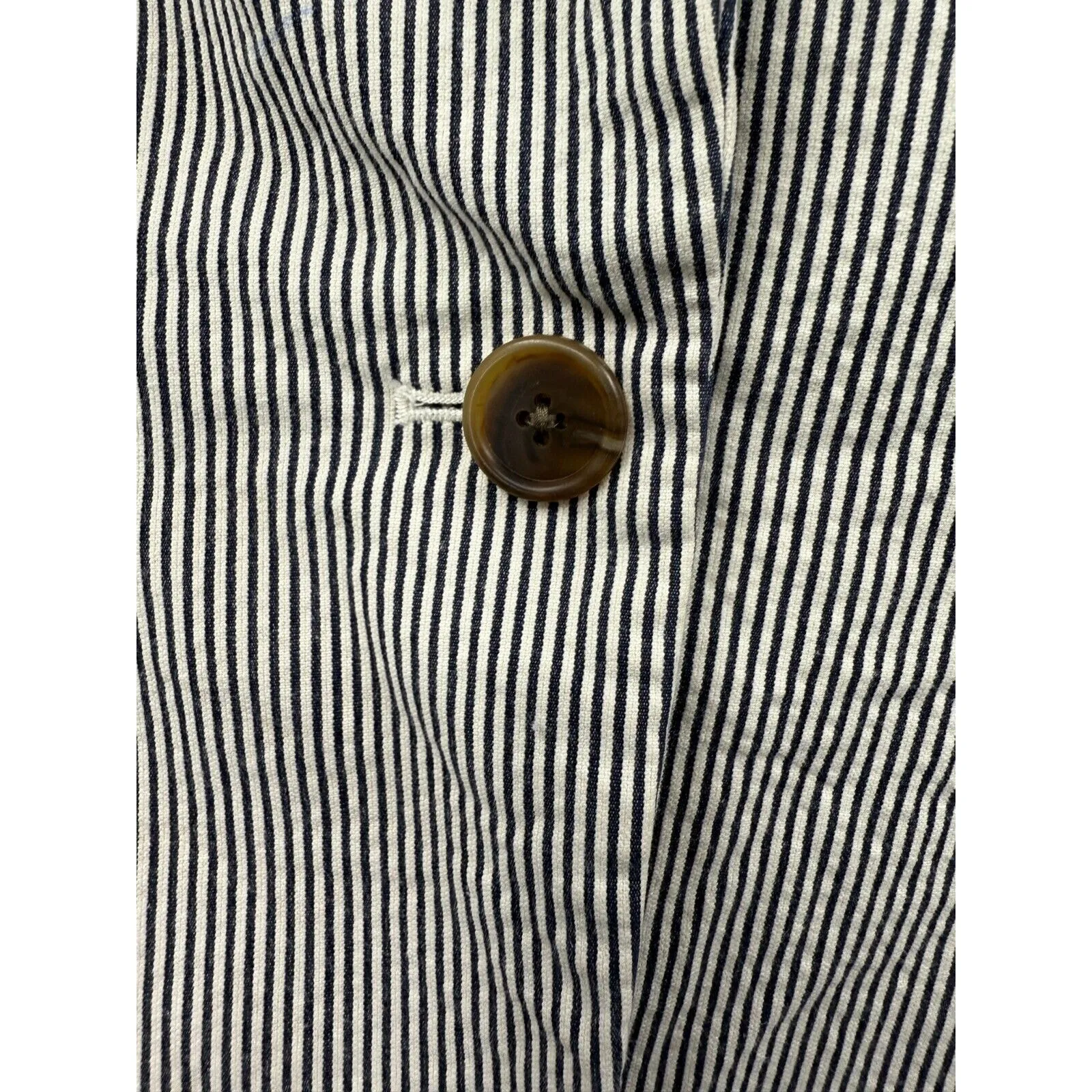 J Crew Blazer Womens Stripped Blue and White Single Button Jacket‎ Size 6 Petite - Image 3