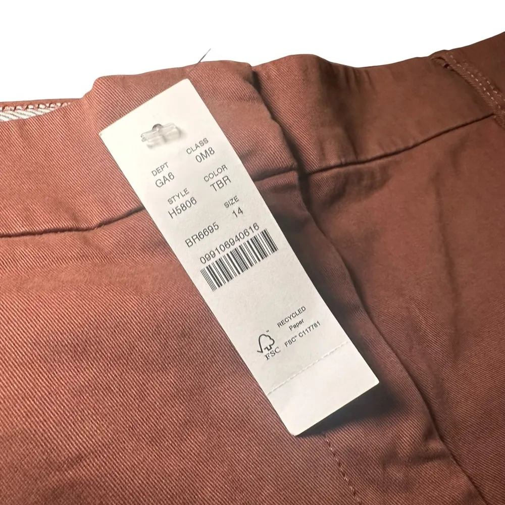 J Crew Flat Front Chino Shorts-Rust Orange Color-4" Inseam-Size 14-NWT - Image 3