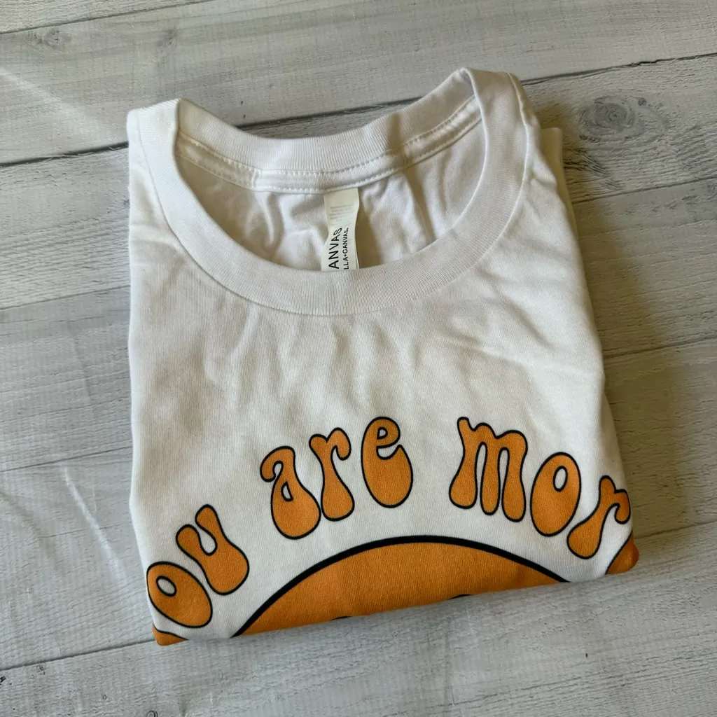 Bella Canvas More Than a Test Score Tee White Women’s Medium NWOT - Image 6