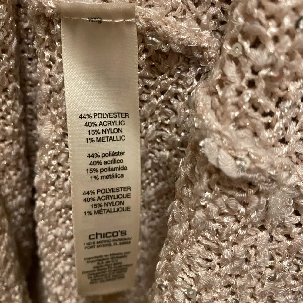 Chico's  Sequin Shine Maya Pullover Sweater In Soft Orchid Size 2 (L) NEW - Image 9