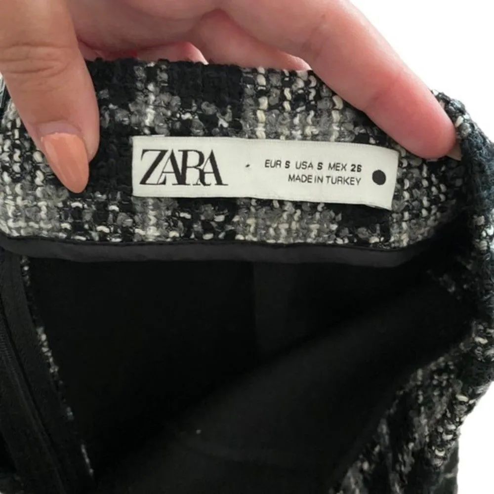 ZARA  Plaid Tweed Mini‎ Skirt Sz Sm - Image 4
